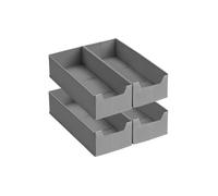 SONGMICS Juego de 4 Organizadores para Cajones de Ropa Interior, para Cómodas HEMNES y MALM de IKEA, Sin Divisores, Plegables, Armario, 40 x 16 x 10 cm, para Calcetines, Gris Paloma RUS012G01