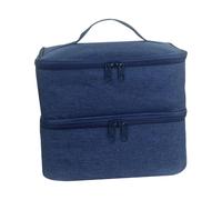 Organizadores portátiles de esmalte de uñas para botellas, almacenamiento ligero, compartimentos protectores de doble capa, bolsa de accesorios, organizadores de esmalte de uñas, azul marino, Talla