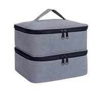 Organizadores portátiles de esmalte de uñas para botellas, almacenamiento ligero, compartimentos protectores de doble capa, bolsa de accesorios, funda de transporte de esmalte de uñas, gris, Talla