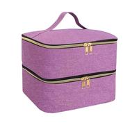 Organizadores portátiles de esmalte de uñas para botellas, almacenamiento ligero, compartimentos protectores de doble capa, bolsa de accesorios, organizadores de esmalte de uñas, Purple, Talla única