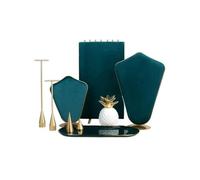 Organizadores y Almacenamiento de Joyas, Expositor de Terciopelo de Doble Cara de 9 Piezas con Collar, Pulsera y Anillo.