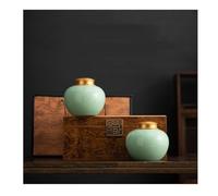 Organizadores y Almacenamiento de té, Tarro de Almacenamiento de té Suelto Celadon, Tarro de Almacenamiento Grande Sellado, Caja de Regalo, Botes de té de Cocina (Caja de Regalo de Dos latas)