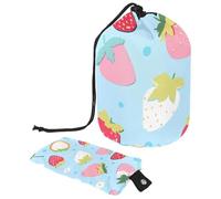 Organízate con estilo: bolsa de maquillaje grande para mujer, ideal para viajes y hogar, patrón de frutas azules, multicolor, 9.9x6.9in/25.2x17.6cm;6x3.5in/15.2x8.8cm