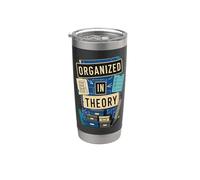 Organized In Theory Humor oficina Vaso térmico de acero inoxidable de doble pared