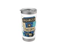 Organized In Theory Humor oficina Vaso térmico de acero inoxidable de doble pared