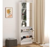 Organizedlife 1 juego de zapatero moderno con espejo de cuerpo , organizador de almacenamiento tipo zapatero con 5 cajones abatibles para recibidor, vestidor