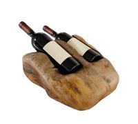 Organizedlife Botellero de madera de raíz para 2 botellas de vino, para decoración de cocina, comedor, salón