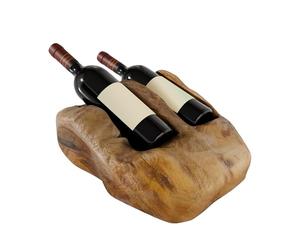 Organizedlife Botellero de madera de raíz para 2 botellas de vino, para decoración de cocina, comedor, salón