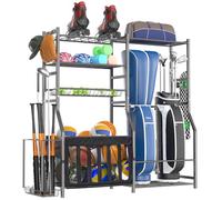 organizelink Organizador de equipos deportivos, organizador de golf de gran capacidad, organizador de bolsas de golf multiusos, almacenamiento de pelotas de golf, almacenamiento de garaje para equipo