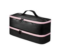 Organizer, Hair Styling Storage, Professional Hairpiece Case, Double Layer Design, Dustproof PU Leather, Compacto y portátil, Heat Resistant, Travel Friendly (35x16x16cm)
