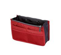 Organizer Insert Bag Women Nylon Travel Insert Organizer Handbag Purse Large Liner Lady Makeup Cosmetic Bag Cheap Female Tote (Color : Red)