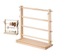 Organizer Per - Madera, 39,8 x 39,8 x 14, porta bobinas, diseño elegante | Madera robusta, portaobjetos para organizador, expositor para rollos de ganchillo para paquetes de regalo artesanales de tul
