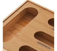 OrganizerperBorse Per Cassetti - de cocina de madera 4 en 1, organizerperBolsos | Porta Snack para sándwich Gallon Quart, organizerpercajones, armario de baño, dimensiones 32,5x30,5x7,