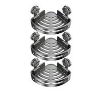 Organizzatore Angolo Doccia - ABS 21,5 x 14,5 x 5,4 Cm Organizzatore Triangolare A 3 Livelli Senza Fori Con Ganci Capacità Di Carico 18 Kg Scaffale Doccia A Vasca Da Bagno Casa Hotel Appartamento