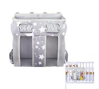 Organizzatore per Culla, Borsa Portaoggetti Da Comodino Per Neonati In Tessuto Oxford - Multiscomparto con Asilo Capienza Grande Borsa Pannolini per Bambini
