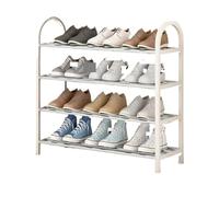 Organizzatore Per Scarpe Da Ingresso Zapatero de varias capas, estante for almacenamiento de zapatos, zapatero independiente de una sola fila, torre de zapatos apilable de metal(4 Layers White)