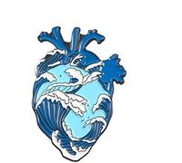 Órgano Corazón Esmalte Broche Corazón Valiente Broche Bolsa Ropa Solapa Insignia Joyería Médica Regalo