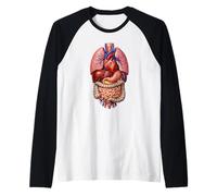 Órganos del Cuerpo Humano Biólogo Camiseta Manga Raglan