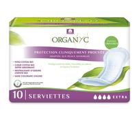 Organyc - Protegeslips Extra para Incontinencia - Algodón 100% Certificado - Sin perfumes ni plásticos ni materiales químicos - 1 paquete de 10 toallas, Flux Extra