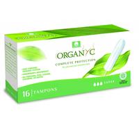 Organyc, Tampones de Algodón Certificado 100% Biológico para Sangrado Abundante - 1 paquete x 16 unidades
