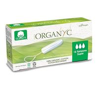 Organyc, Tampones de Algodón Certificado 100% Biológico para Sangrado Abundante - 1 paquete x 16 unidades
