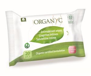 Organyc Toallitas húmedas BIO para la higiene íntima (20 unidades) - 100% algodón orgánico