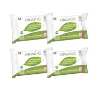 Organyc Toallitas Íntimas Húmedas de Algodón Certificado 100% Biológico, 4 paquetes x 20 toallitas (Total 80 unidades)