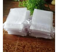 Organza Bolsas de Regalo Joyería Bolsas de cordón, 50 unids/lote bolsas de Organza blancas 11x16 13x18 15x20 17x23 20x30 30x40 35x50 cm bolsas con cordones de regalo de joyería bolsa de hilo(11cmx16cm