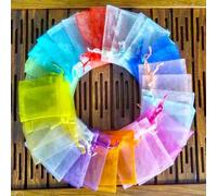 Organza Bolsas de Regalo Joyería Bolsas de cordón, 500 unids/lote bolsas de Organza 7x9 9x12 10x15 13x18cm bolsa de regalo for embalaje de boda decoración de fiesta bolsa de joyería bolsas de organza(