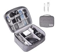 OrgaWise Bolsa Cables de Viaje Organizador Accesorios para Tableta, Disco Duro Externo, Cargador, Cables, Objetos, Kindle, Adaptadores, Tarjetas de Memoria, Cables USB (2 Capas / 3 Capas)