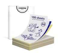 ORGBRO X8 Papel de Transferencia de Tatuaje 100 Hojas, Papel Hectografico Tattoo Térmico 4 Capas, Transfer Tattoo Paper Ideal para Impresora de Tatuajes, Artistas y Principiantes, A6 105mm x 140mm