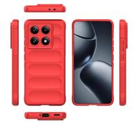 ORGCIUFB Funda de silicona delgada para Xiaomi 14T Pro 5G (versión extranjera), protección completa, resistente a los golpes, resistente a los arañazos, interior suave de fibra flocada (rojo)