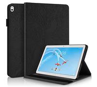 ORGCIUFB Funda para Lenovo M10 HD de 10,1 pulgadas TB-X505L/X505F, TB-X605L/X605F, funda de piel sintética con tapa tipo cartera, funda protectora para tablet con ranura para tarjetas, color negro