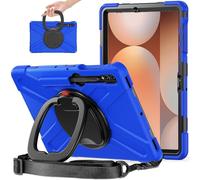 ORGCIUFB Funda para Samsung Galaxy Tab S10+ Plus de 12.4 pulgadas 2024 Modelo: SM-X820/X826B/X828U, funda resistente a prueba de golpes con soporte giratorio de 360 grados, correa de mano/hombro