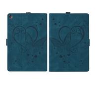 ORGCIUFB Funda para tablet Kindle Fire HD 8 2018/2017/2016 8ª/7ª/6ª mariposa en relieve, funda protectora plegable a prueba de golpes de piel sintética con ranura para tarjetas (azul)