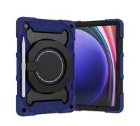 ORGCIUFB Funda para tablet Samsung Galaxy Tab A9 Plus SM-X210/SM-216/SM-X218 de 11 pulgadas (2023) para niños, funda protectora resistente con asa giratoria (azul oscuro)