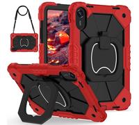 ORGCIUFB Funda Protectora para Tableta Case For Xiaomi Redmi Pad 2 11 Inch 2025 Rugged Shockproof Cover,Protective Case W 360 Swivel Kickstand+Hand Strap+Shoulder Strap Protección Resistente(Rosso)