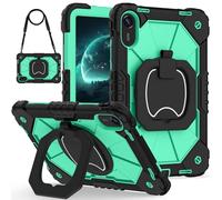 ORGCIUFB Funda Protectora para Tableta Case For Xiaomi Redmi Pad 2 11 Inch 2025 Rugged Shockproof Cover,Protective Case W 360 Swivel Kickstand+Hand Strap+Shoulder Strap Protección Resistente(Green 1)