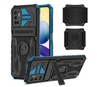 ORGCIUFB Soporte para teléfono Xiaomi POCO M3 PRO 5G, pulsera deportiva giratoria de 360° y desmontable, protección de grado militar, resistente a los golpes, color azul