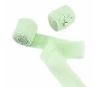 ORGEFY Cinta de algodón de 5 Yardas de Ancho y 3,8 cm, Color Verde, para Envolver Ramos de Flores, decoración, Borde Deshilachado, 23 Unidades.