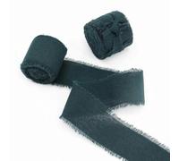 ORGEFY Cinta de algodón de 5 Yardas de Ancho y 3,8 cm, Color Verde, para Envolver Ramos de Flores, decoración, Borde Deshilachado.