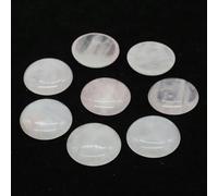 ORGEFY Lot de 5 cabochons ronds en Cristal de 4 à 25 mm, perles Plates pour la Fabrication de boucles d'oreilles, Bracelets, colliers, Bijoux, Quartz Rose, 16 mm