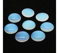 ORGEFY Lot de 5 cabochons ronds en Cristal plat de 4 à 25 mm, pour la Fabrication de boucles d'oreilles, de Bracelets et de colliers, en opalite, 14 mm