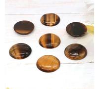 ORGEFY Lot de 5 cabochons ronds en Cristal plat de 4 à 25 mm, pour la Fabrication de boucles d'oreilles, de Bracelets et de colliers, œil de Tigre, 18 mm