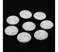 ORGEFY Lot de 5 cabochons ronds en Cristal plat de 4 à 25 mm, pour la Fabrication de boucles d'oreilles, de Bracelets et de colliers, Bijoux Blancs Turquoise de 6 mm