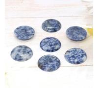 ORGEFY Lot de 5 cabochons ronds en Cristal plat de 4 à 25 mm, pour la Fabrication de boucles d'oreilles, de Bracelets et de colliers, Bijoux - Jade Bleu - 6 mm
