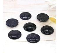 ORGEFY Lot de 5 cabochons ronds en Cristal plat de 4 à 25 mm, pour la Fabrication de boucles d'oreilles, de Bracelets et de colliers, Bijoux - Pierre dorée Bleue - 20 mm