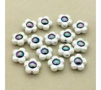 ORGEFY Perles à Effet Fleur de 16 mm, 100 pièces, pour boucles d'oreilles et colliers faits Main, Accessoires et composants de Bijoux - Blanc