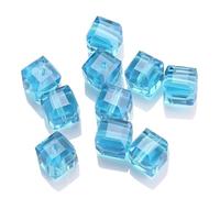 ORGEFY Perles carrées en verre Bleu, 2/3/4/6/8/10 mm, 95 pièces, pour la Fabrication de Bijoux, Accessoires de Couture, Bleu lac, 3 mm