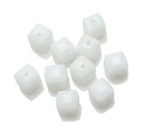 ORGEFY Perles carrées en verre Bleu, 2/3/4/6/8/10 mm, pour la Fabrication de Bijoux, Accessoires de Couture, Porcelaine Blanche, 4 mm, 95 pièces